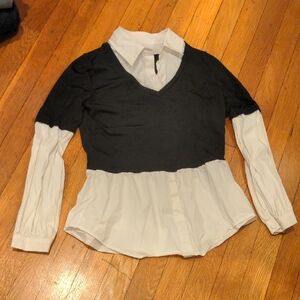 Elegant Black and White Women's Top